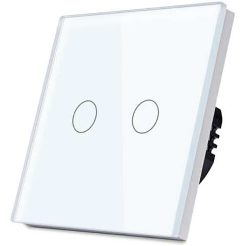 Intrerupator dublu SMART cu touchscreen alb